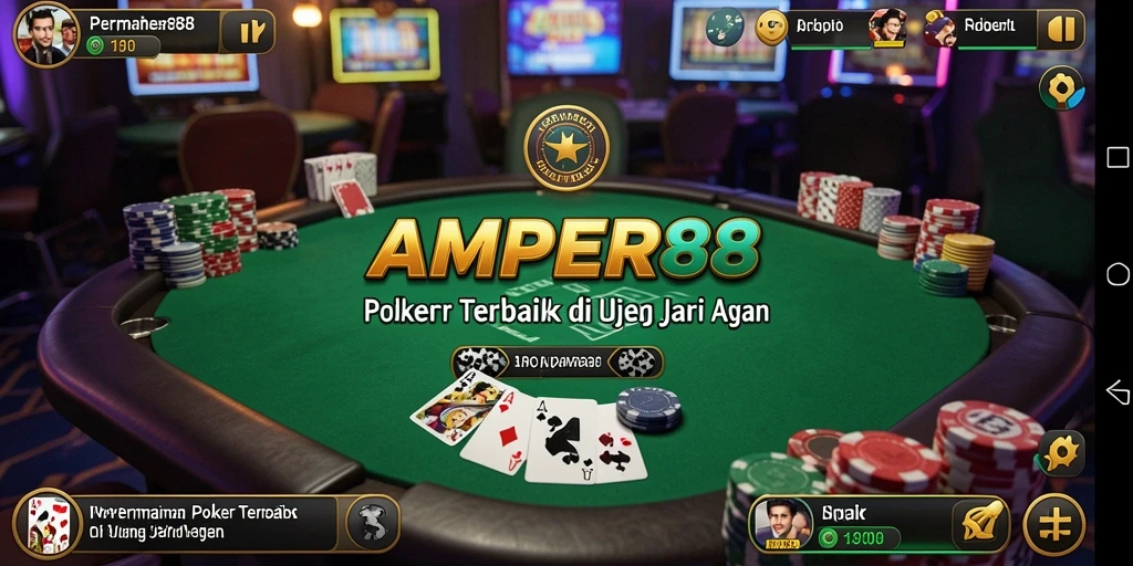 Tangkapan layar gameplay AMPER88 menampilkan suasana Poker yang mendebarkan.