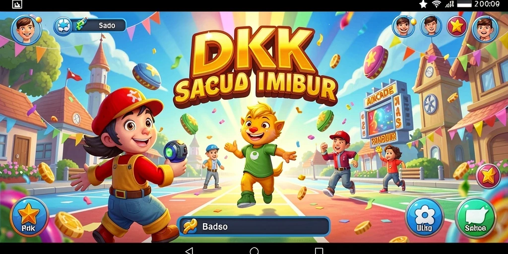 Tangkapan layar DKK menampilkan aksi seru dalam permainan Arcade.