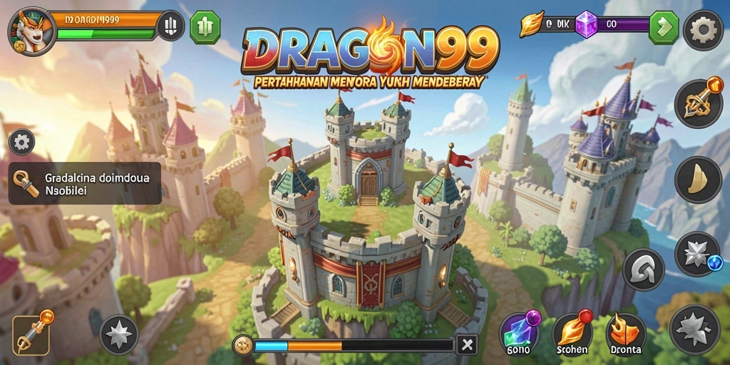 Tampilan menarik dari gameplay menara pertahanan di DRAGON99.