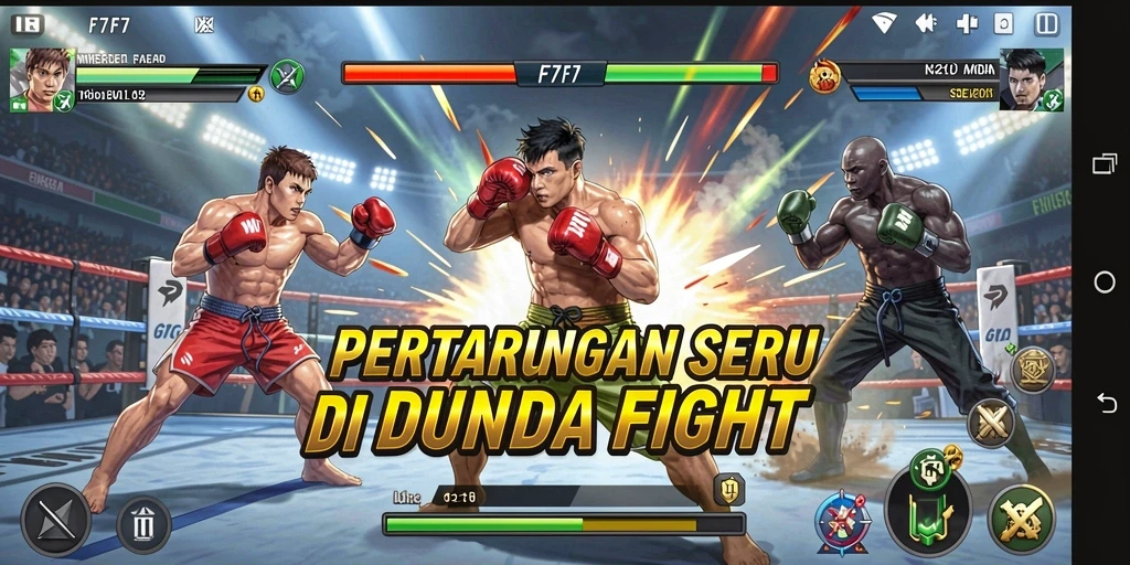 Tangkapan layar dari gameplay pertarungan F7F7 yang intens.