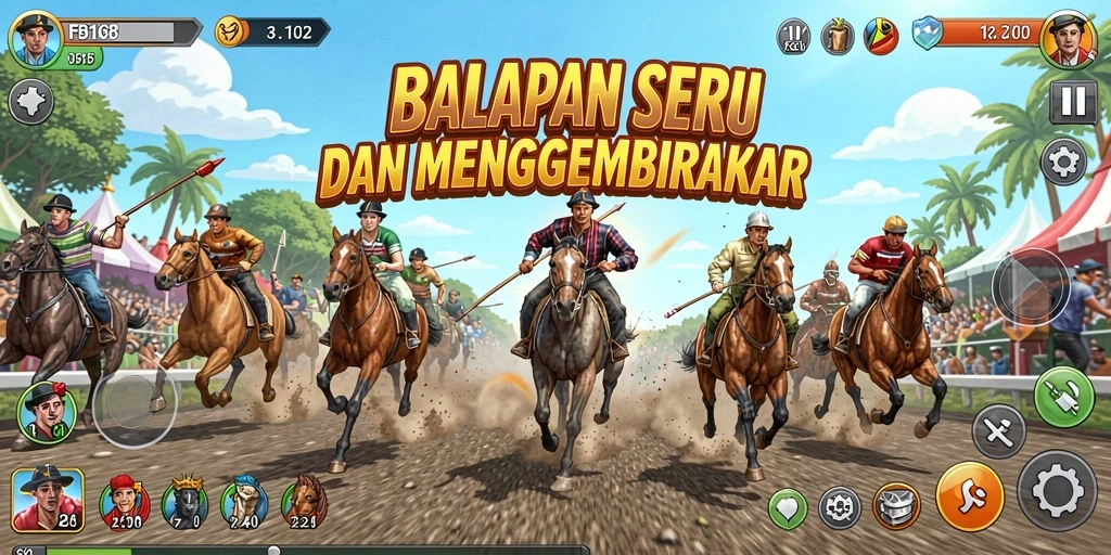 Screenshot menampilkan aksi balapan seru di FB168.