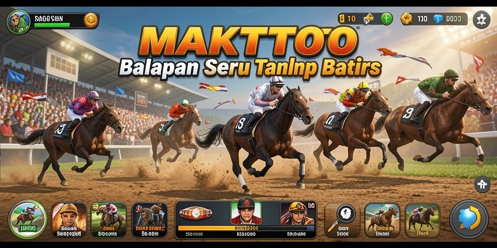 Tampilan gameplay <strong>MAKTOTO</strong> yang seru dan menegangkan saat balapan.