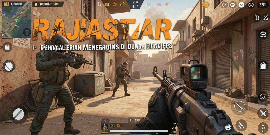 Screenshot gameplay RAJASTAR yang menampilkan aksi tembak-menembak intens.