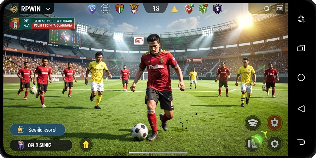Gameplay intens dan menarik dalam RPWIN ketika bertanding di lapangan.