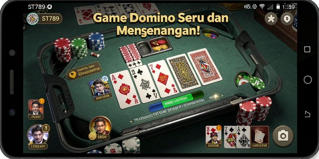 Screenshot gameplay ST789 menampilkan keseruan bermain Domino.