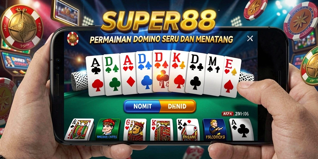 Screenshot gameplay SUPER88 dengan aksi seru permainan Domino.