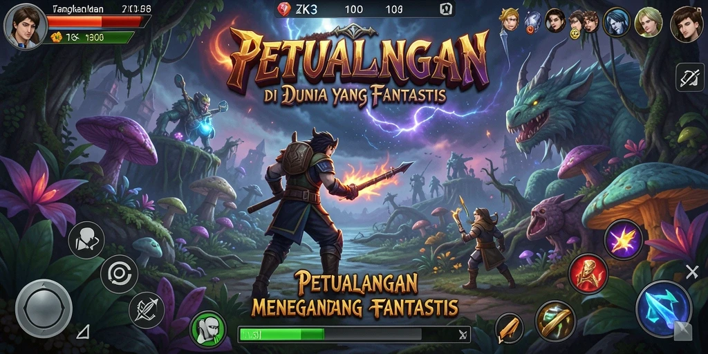 Tampilan screenshot ZK3 yang memperlihatkan gameplay menegangkan di dunia petualangan.