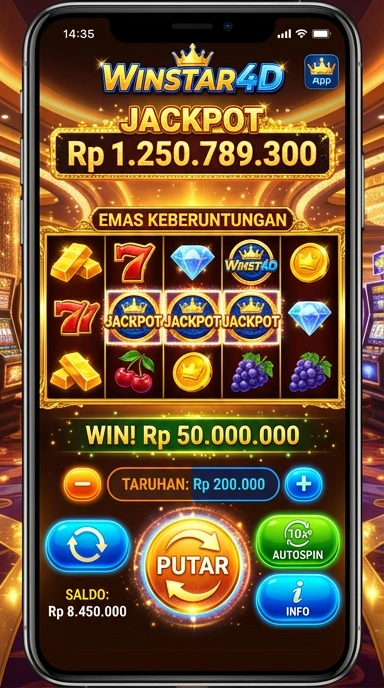 Gambaran aplikasi winstar4d yang memberikan pengalaman unduh yang cepat.